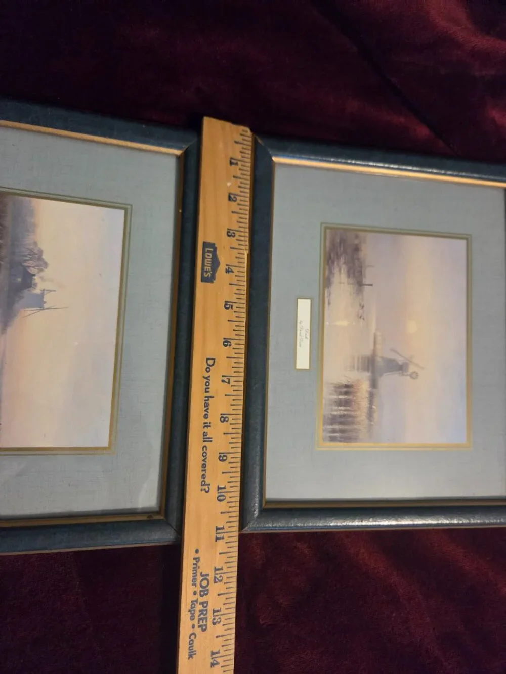 TWO FRAMED ART PRINTS SIGNED BY ARTIST DAVID DANE OF LANSCAPES